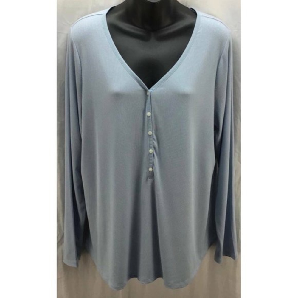 Ava & Viv Gray Button Down Long Sleeve Top